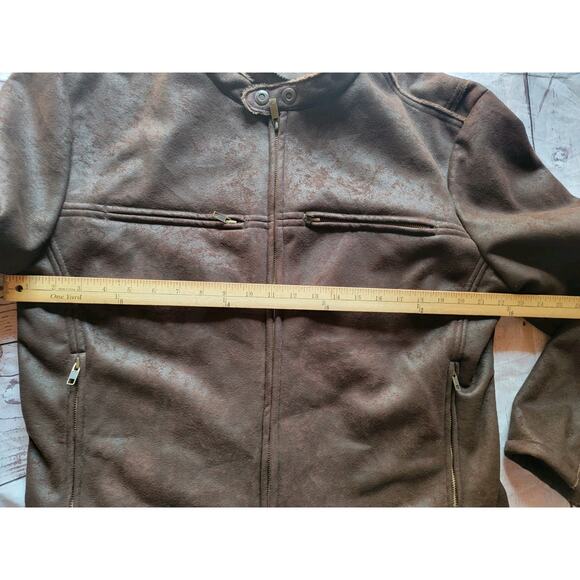 Men’s Large Vintage? Motorcycle Jacket Faux Suede and Fur Lightweight - Picture 7 of 13